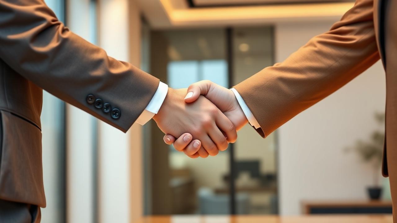Business handshake at GDC Dubai office